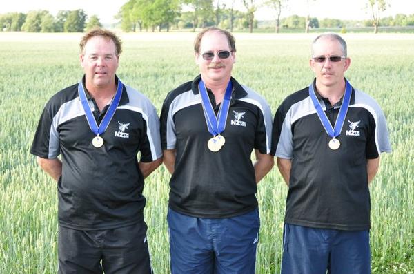 Left to right: Kevin Botherway, Joe Wurts and Peter Williams complete with their medals.